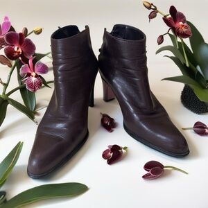 Nine West-Brown Leather Ankle Boots	Size 6
